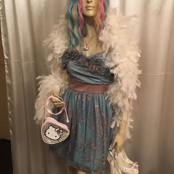 GORGEOUS vinatge turquiose blue BABY DOLL dress! - Picture 3 of 14